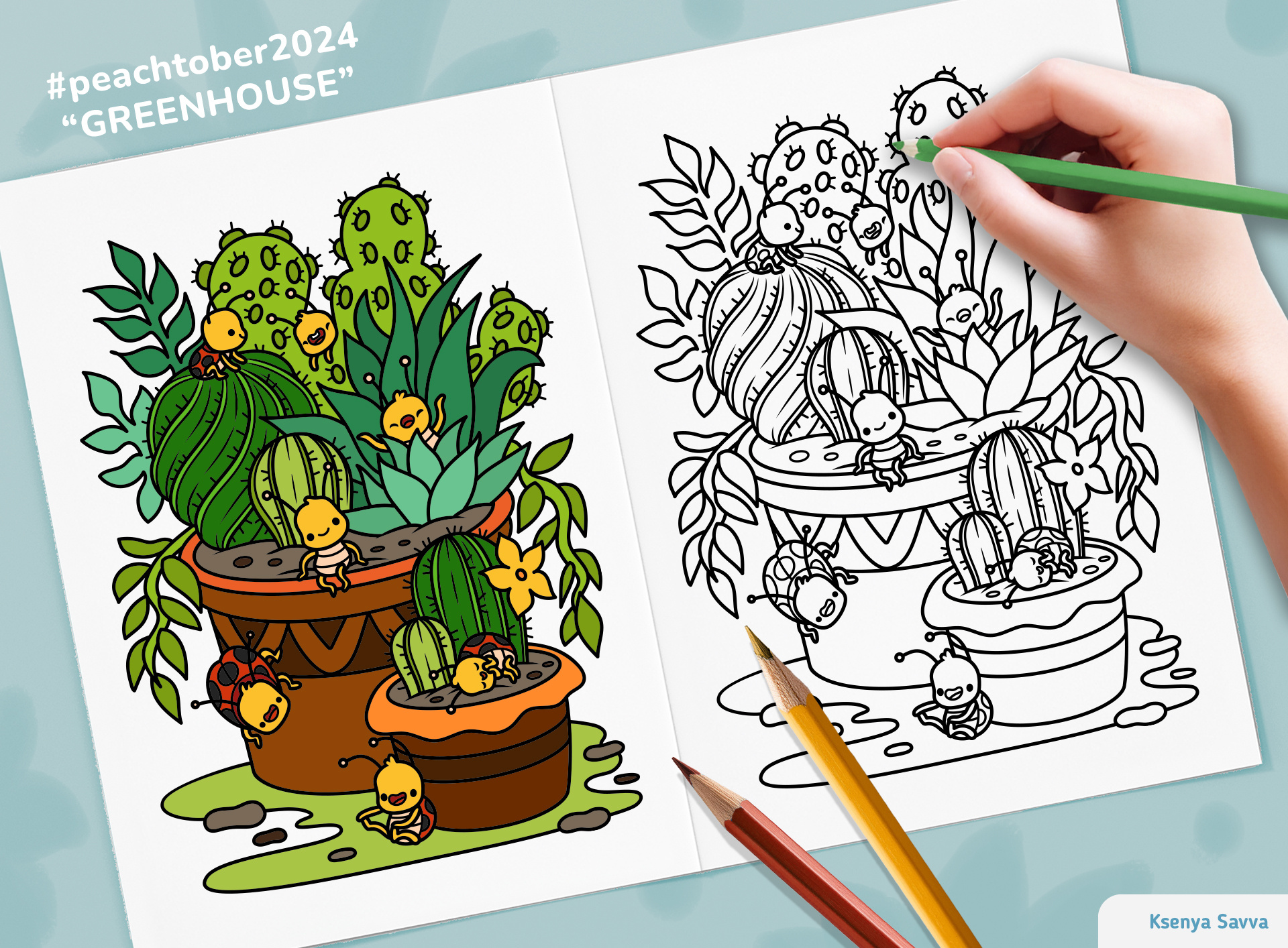 Example of Cute Cartoon Coloring Pages In Vector
